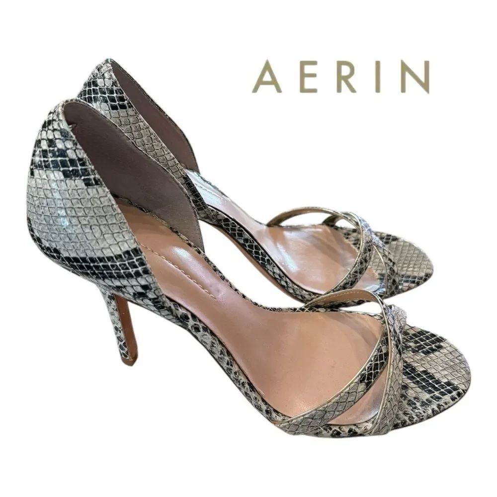 Aerin Anthropologie Women's Cocobay Leather Snake Sandals Heels 8.5